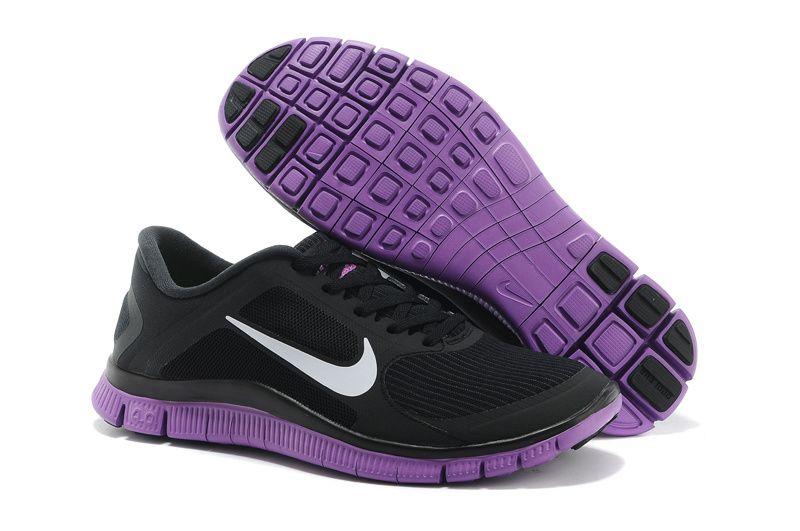 Purple and Black Nike Logo - Nike Frees 4.0 v2 Purple Black White bq#MnI