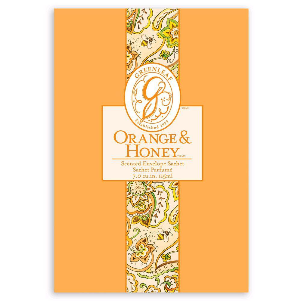 Orange with Green Leaf Logo - Greenleaf -Orange & Honey - Large Scented Sachet