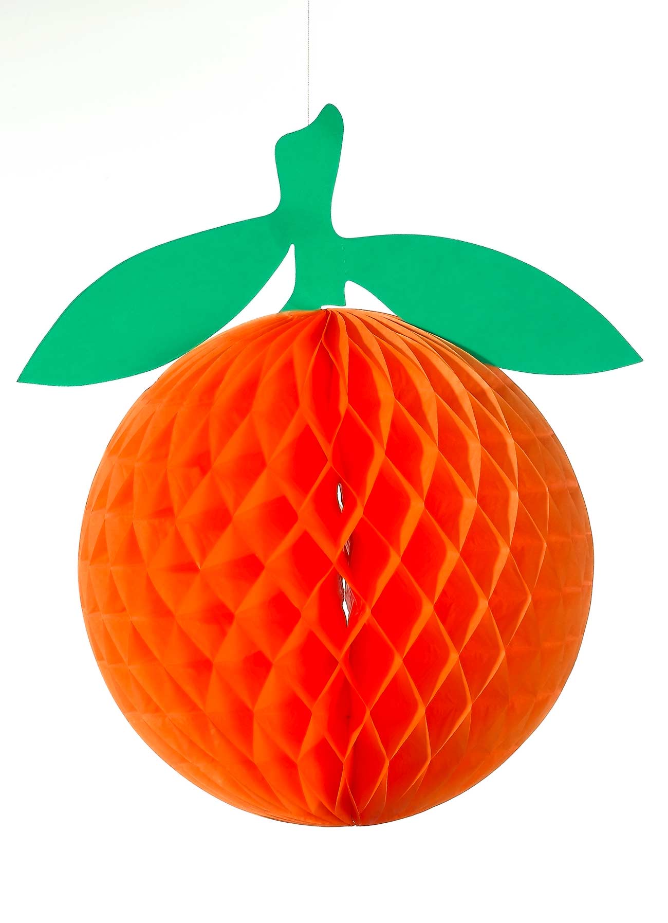 Orange with Green Leaf Logo - Decorado. # Honeycomb Orangepaper, With Green Leaf, Flame Resistant