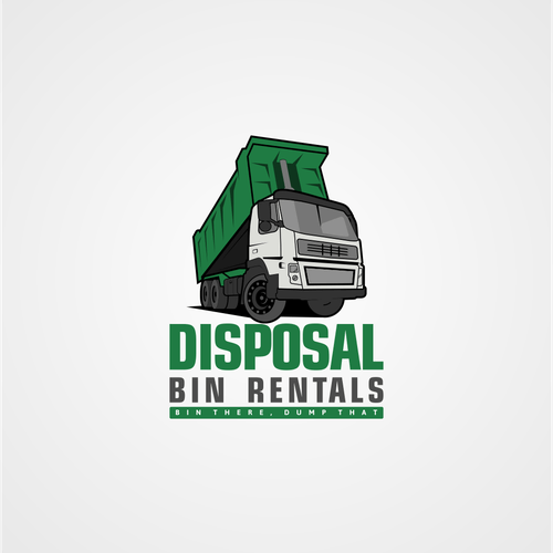 Dump Truck Logo - Cartoon Style Truck Logo Design For Roll Off Disposal Bin Rental