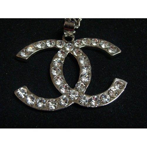 Diamond Chanel Logo - Designer Inspired Logo Rhinestone Chain Necklace 28 Chanel CC ...
