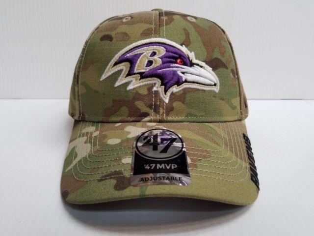 Camo Ravens Logo - Baltimore Ravens Mens Adjustable Camo Hat Multicam Myers Cap by '47 ...