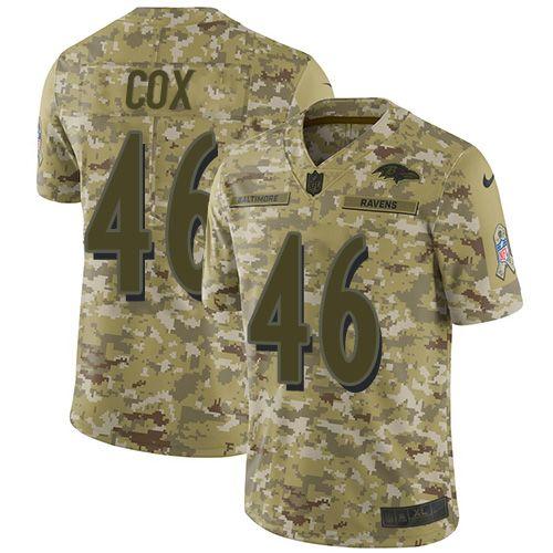 Camo Ravens Logo - Wholesale #46 Baltimore Ravens Morgan Cox Limited Youth Camo Nike ...