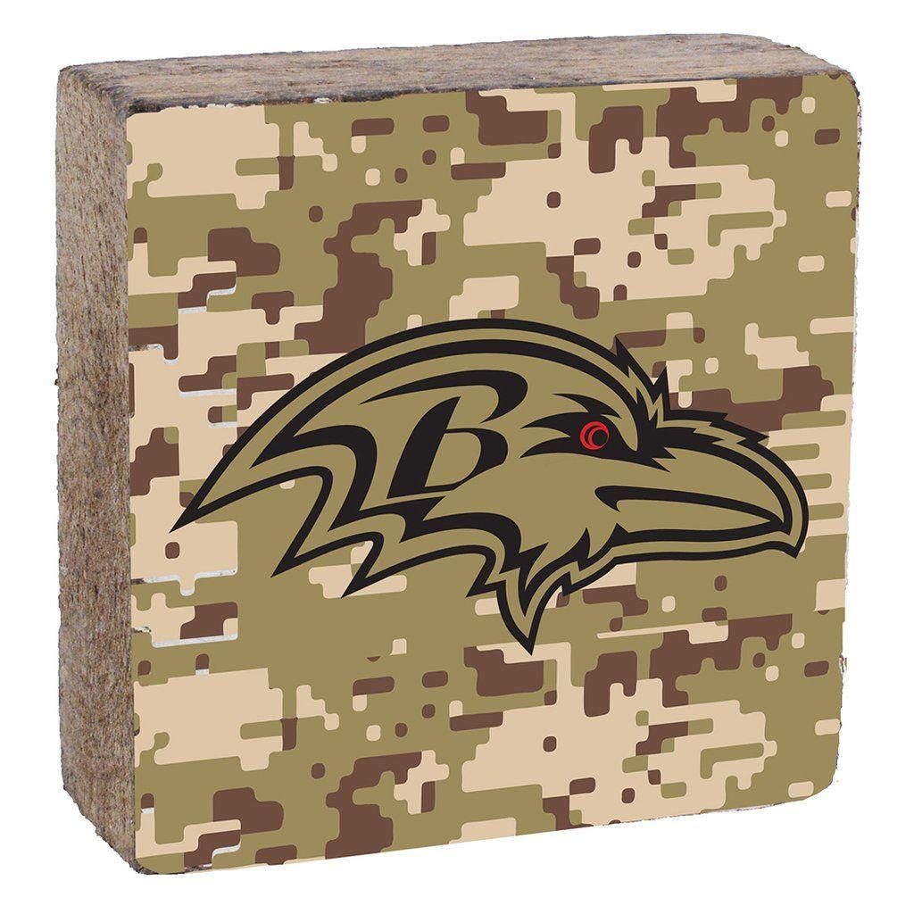 Camo Ravens Logo - Baltimore Ravens Camo Rustic Block | Rustic Marlin