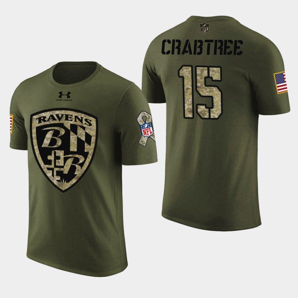 Camo Ravens Logo - Men Ravens Michael Crabtree 2018 Salute to Service T-Shirt ...