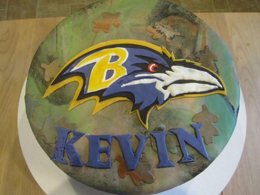 Camo Ravens Logo - Camo Baltimore Ravens Birthday Cake - CakeCentral.com