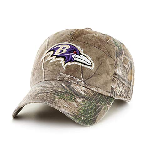 Camo Ravens Logo - Amazon.com : '47 Brand Baltimore Ravens NFL Realtree Camo Clean Up ...