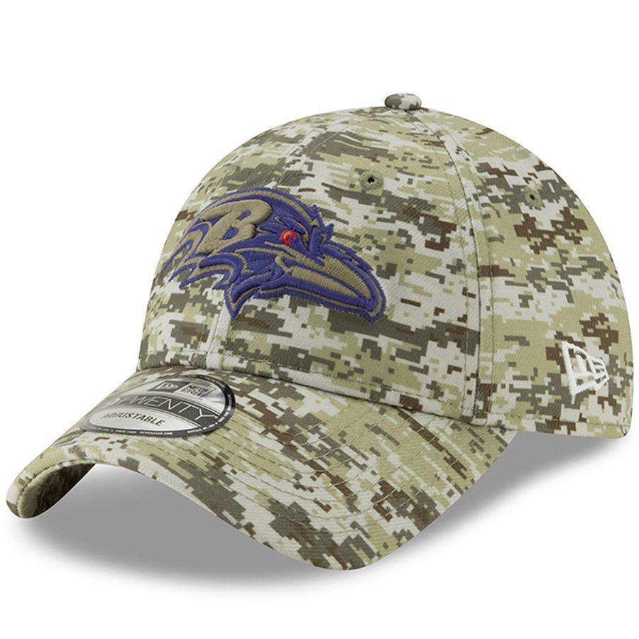 Camo Ravens Logo - Men's Baltimore Ravens New Era Camo Digi 9TWENTY Adjustable Hat