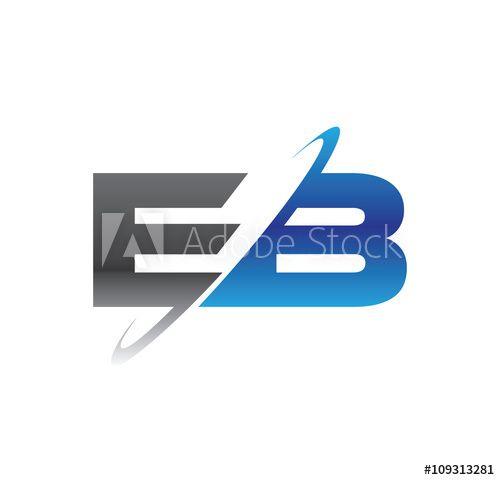 EB Logo - eb initial logo with double swoosh blue and grey - Buy this stock ...