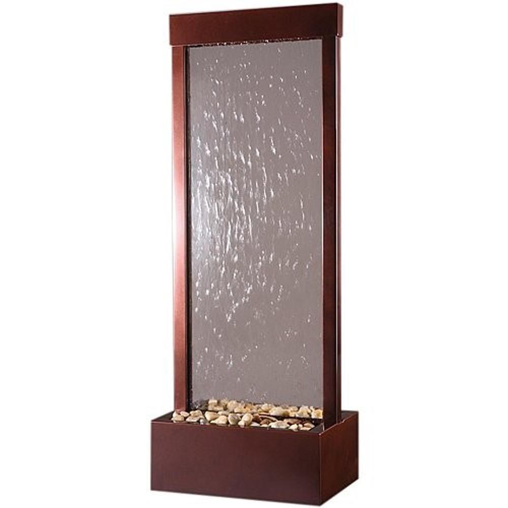 Clear Fountain Logo - 4' Dark Copper Gardenfall w/ Clear Glass Floor Fountain