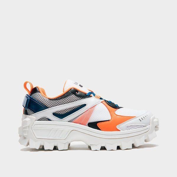 White and Orange J Logo - Juun.J Orange Trail Runner Sneaker Neon Orange