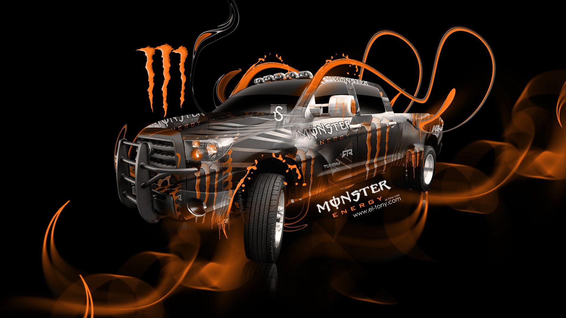 Orange Monster Logo - Monster Energy Toyota Tundra Fantasy Plastic Car 2014 | el Tony