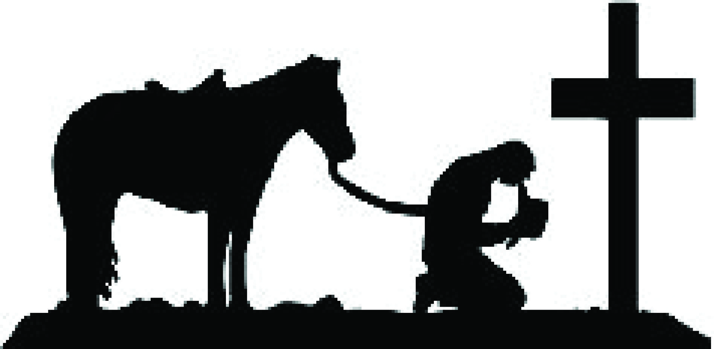 Praying Cowboy Black and White Logo - Praying Cowboy Clipart