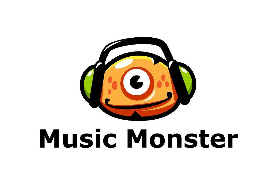 Orange Monster Logo - Music Monster Logo Template Logo Templates Creative Market