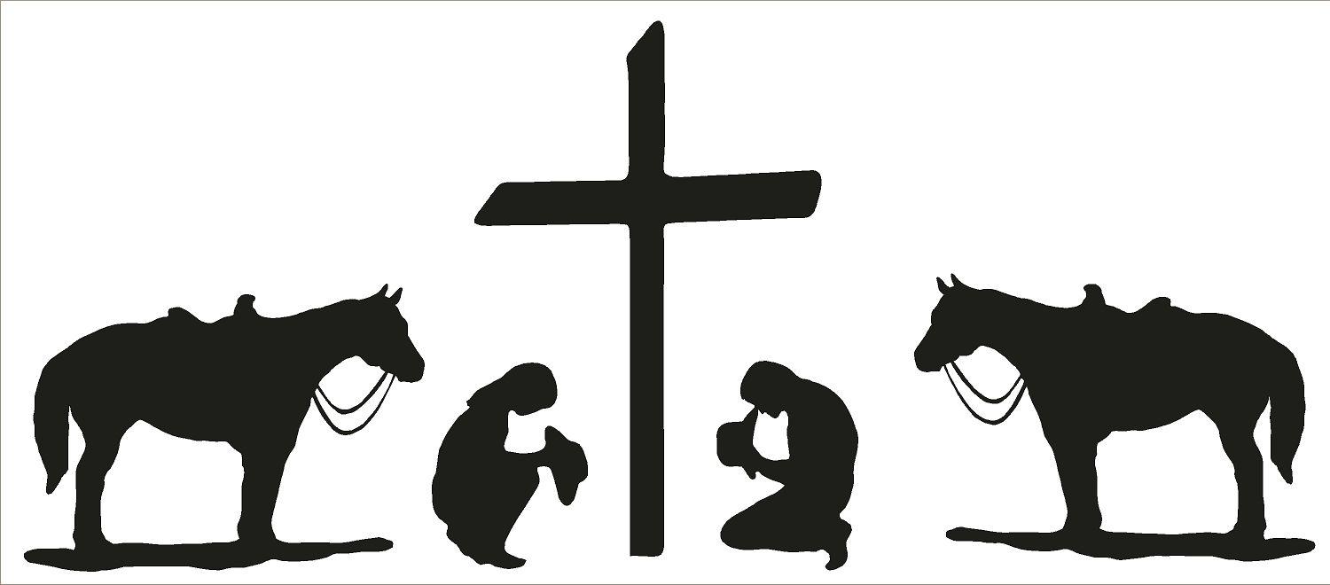 Praying Cowboy Black and White Logo - Praying Cowboy: Equestrian | eBay - Clip Art Library