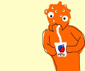 Orange Monster Logo - pepsi logo and an orange monster drink - drawing by godismax