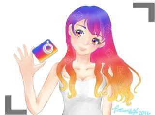 Anime Instagram Logo - My interpretation of the new instagram logo as a girl :D - by ...