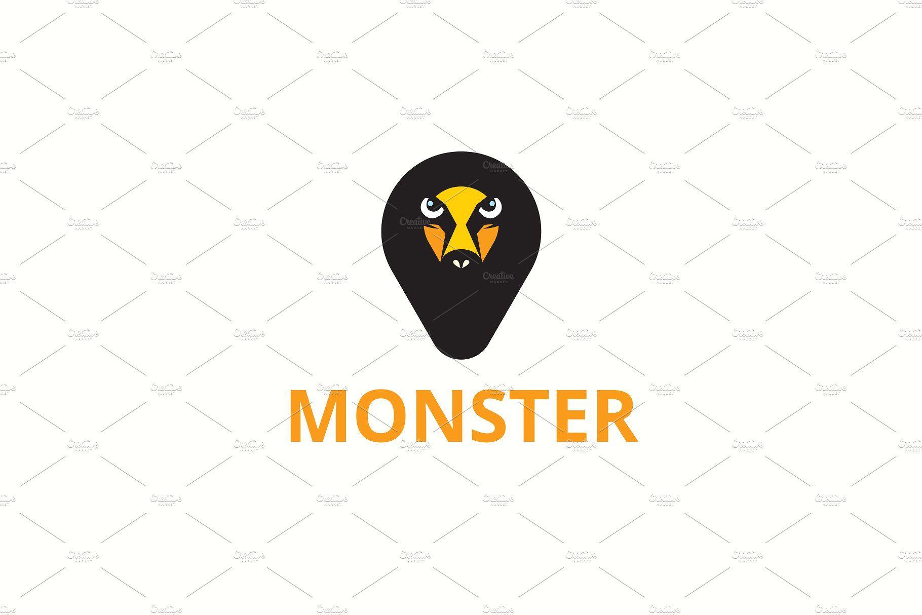 Orange Monster Logo - Monster Logo Logo Templates Creative Market