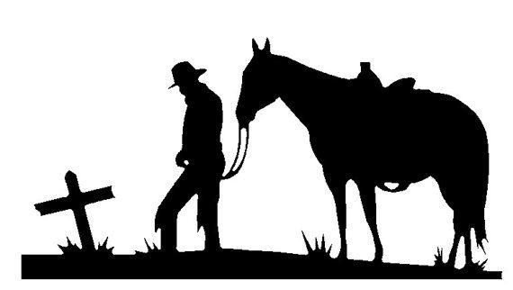 Praying Cowboy Black and White Logo - Cowboy and horse praying at cross DXF, CNC plasma, laser, router ...
