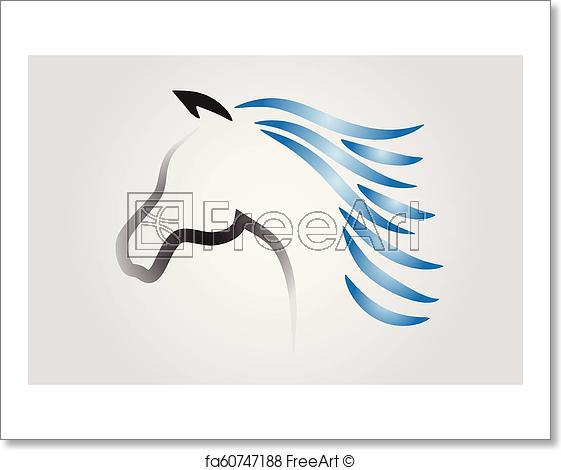 Horse Head Logo - Free art print of Race horse head logo. Logo race horse head icon ...