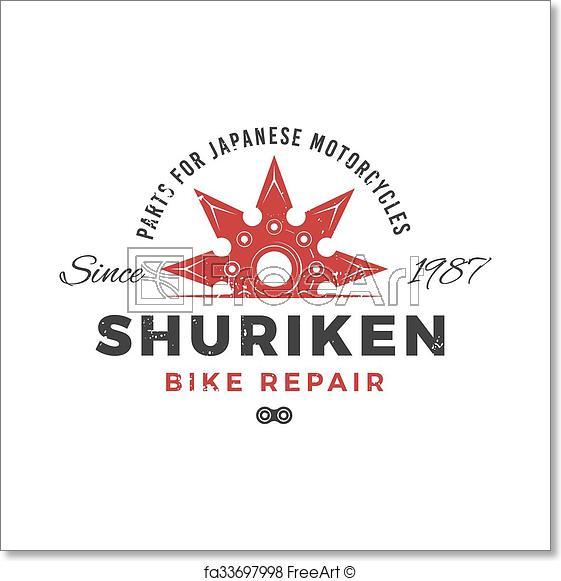 Motorcycle Service Logo - Free art print of Japan bike repair service logo concept. Ninja
