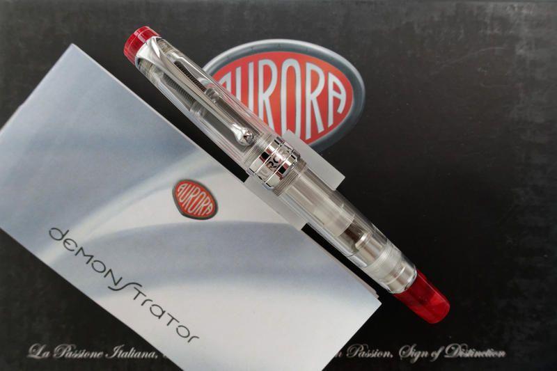 Clear Fountain Logo - AURORA OPTIMA *DEMONSTRATOR Clear/Red* Limited Edition Fountain Pen ...