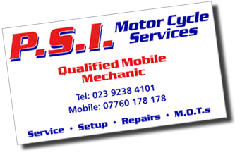Motorcycle Service Logo - PSI Motorcycle Services - Motorbike repairs and servicing in Porstmouth
