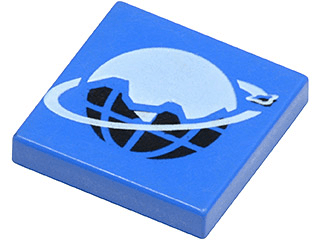 Tile Globe Logo - BrickLink 3068bp61 : Lego Tile 2 x 2 with Ice Planet 2002