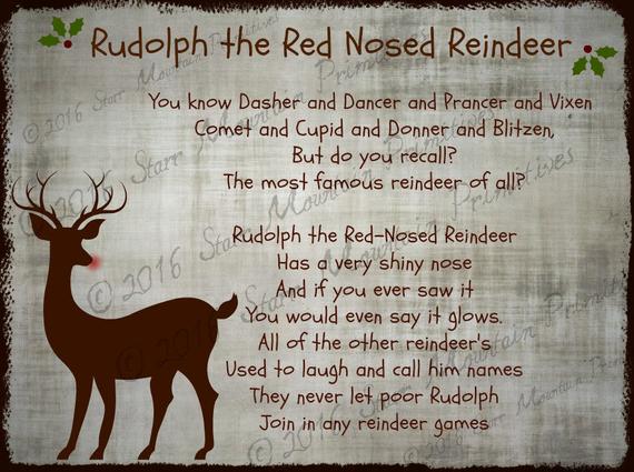 Primitive 21 Logo - Primitive Rudolph The Red Nosed Reindeer Song Lyrics Christmas | Etsy