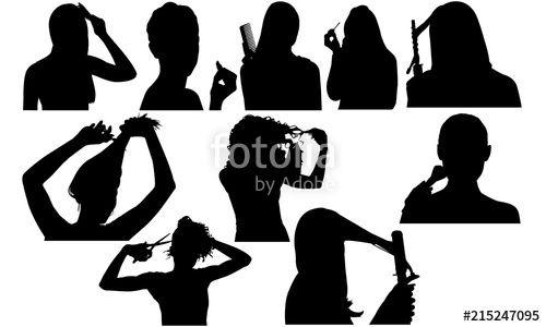 Makeup Clip Art Logo - Beauty Silhouette. Salon Vector. Hairdresser or Makeup Artist