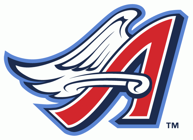 MLB Angels Logo - Anaheim Angels Alternate Logo (1997) A with navy blue shadow