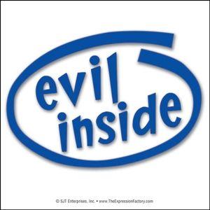 Evil Inside Intel Logo - Evil Inside (looks like the “Intel Inside” logo.) 3.5 x 3.5 Square