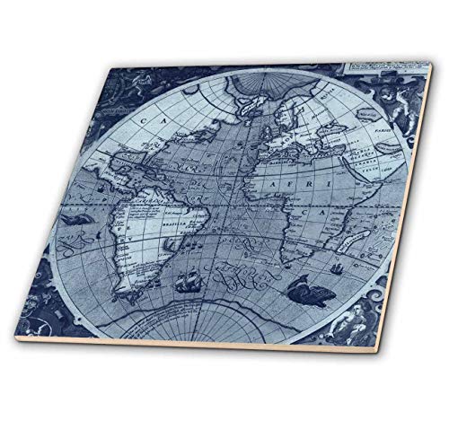 Tile Globe Logo - Amazon.com: 3dRose PS Vintage - Vintage Globe World Map - 4 Inch ...