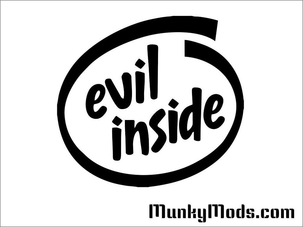 Evil Inside Intel Logo - Evil Inside Logo Vinyl Decal / Applique