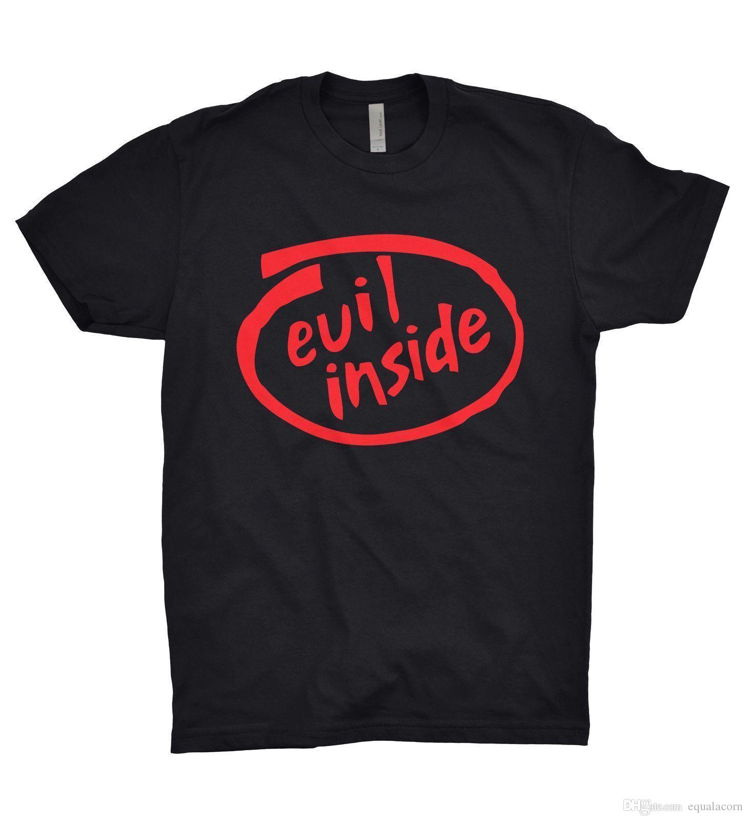 Evil Inside Intel Logo - Intel Evil Inside T Shirt Geek Gamer Youtuber Denim Shirts Design T