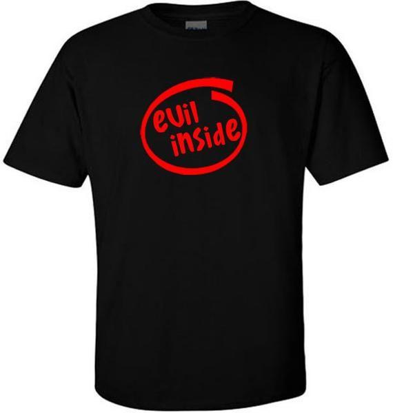 Evil Inside Intel Logo - Evil Inside Satanic T-Shirt Spoof on Intel Inside Evil | Etsy
