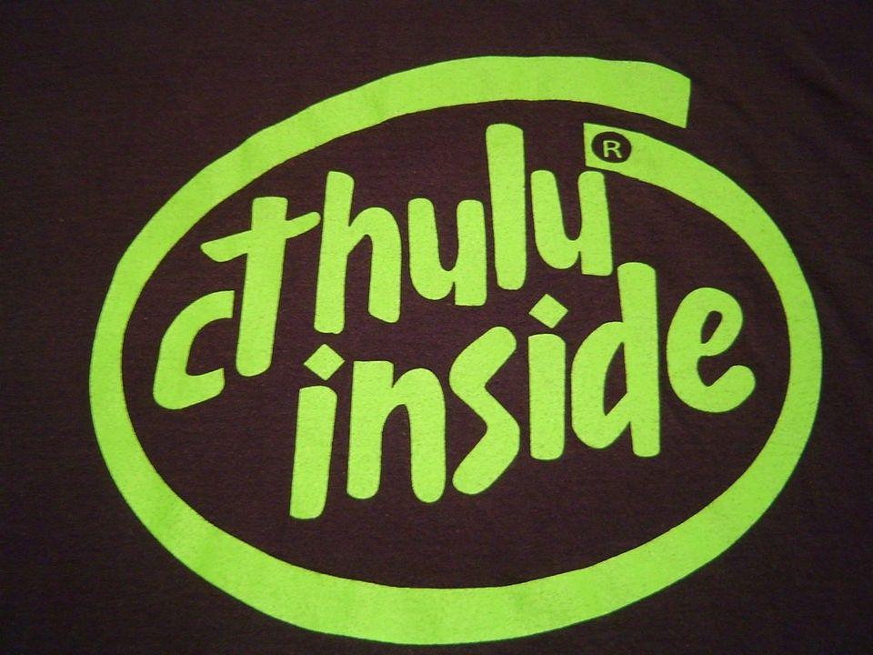 Evil Inside Intel Logo - Rad CTHULU INSIDE T Shirt Size L Intel HP Lovecraft Necronomicon