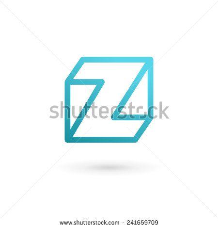 2 Blue Z Logo - Letter Z number 2 cube logo icon design template elements