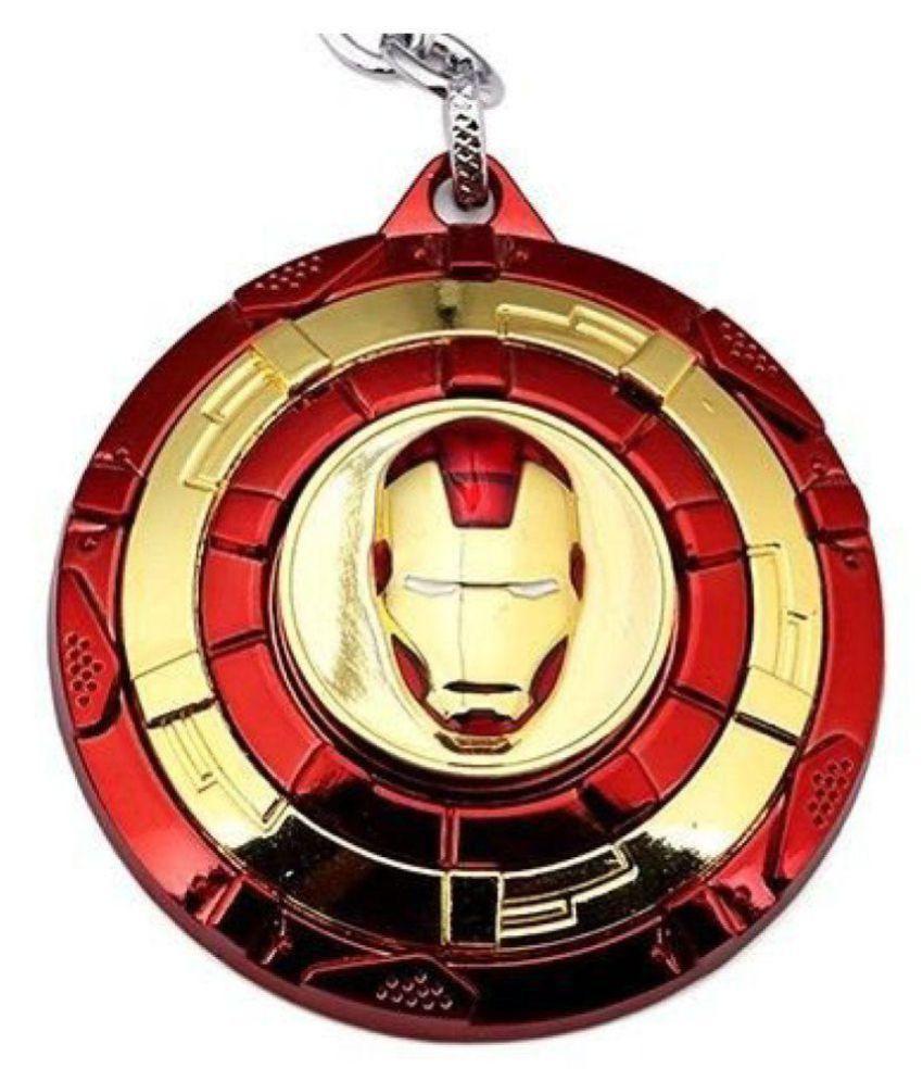 Iron Face Logo - Avenger's SuperHero Iron Man Face Logo Rotating Metal Key Chain: Buy