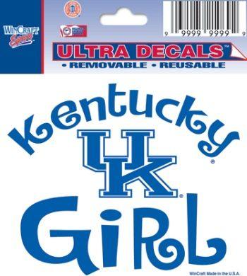 U of K Logo - Kentucky Wildcats Blue UK Girl Logo U of K Team Ultra Decal 3x4