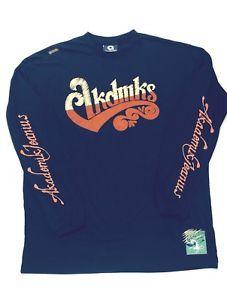 Akademiks Logo - Akademiks Akdmks Vintage Logo Mens Long Sleeve T shirt Tee Navy Blue ...