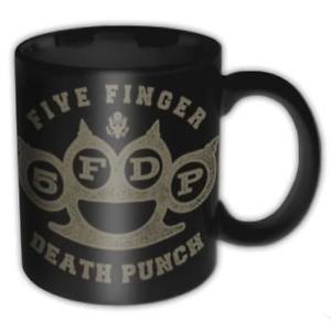 Ffdp Logo - Five Finger Death Punch FFDP Band Logo Black Brass Knuckle Coffee