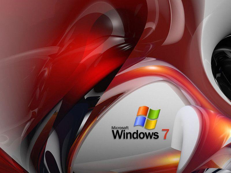 Shiny Microsoft Logo - Shiny Red Abstract Microsoft Windows Seven