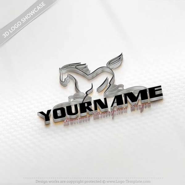 3D Horse Logo - Create a Logo - Horse logo template