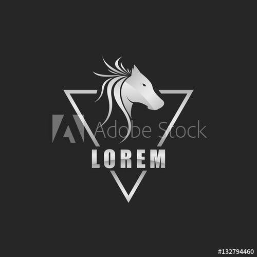 3D Horse Logo - Hipster Silver 3D Horse Logo or Icon. Isolated. - Buy this stock ...