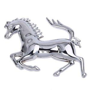 3D Horse Logo - I2E1 Silver Tone Horse Logo Emblem Badge 3D Sticker for Car New ...