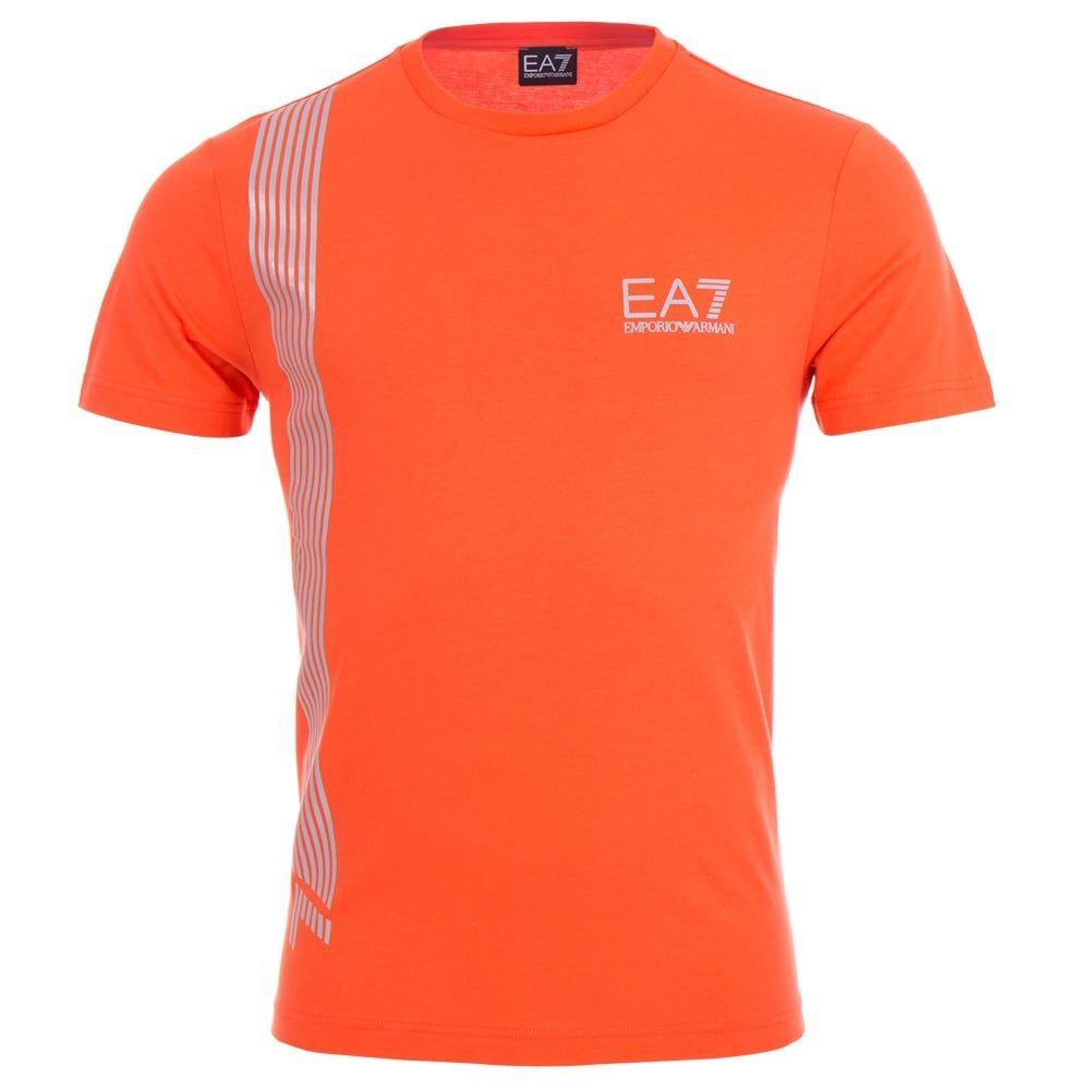 Orange Red Lines Logo - 7 Lines T-Shirt | EA7 | EQVVS