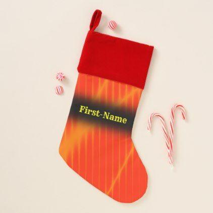 Orange Red Lines Logo - Orange Laser Beam Look Lines on a Red Background Christmas Stocking ...