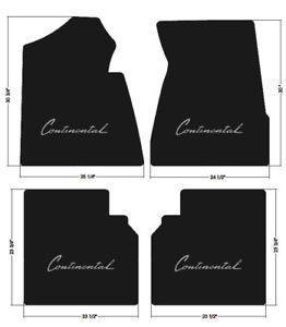 Continental Black Logo - New 1964 1969 Lincoln Continental Black Carpet Floor Mat Set