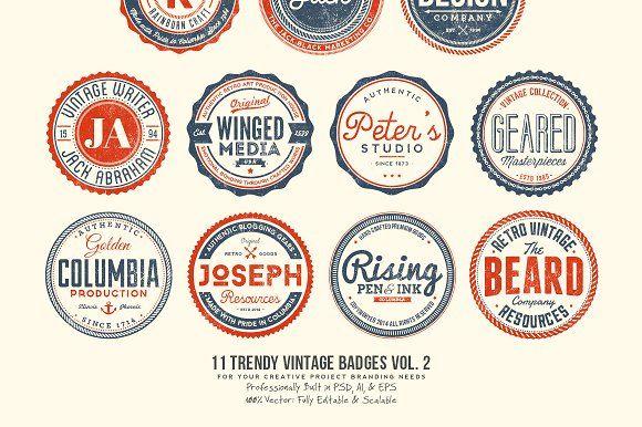 Trendy Vintage Logo - Trendy Vintage Badges Volume 2 Logo Templates Creative Market